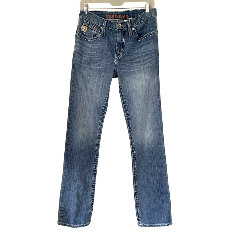 Cinch IAN Jeans Men's 29x35 Blue Med Wash Bootcut Stretch Cowboy Western‎ Rodeo